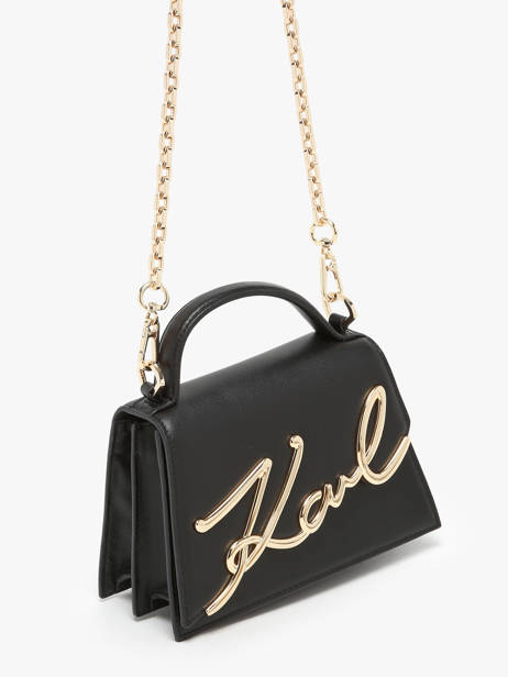 Cross Body Tas K Signature Leder Karl lagerfeld Zwart k signature 240W3004 ander zicht 2