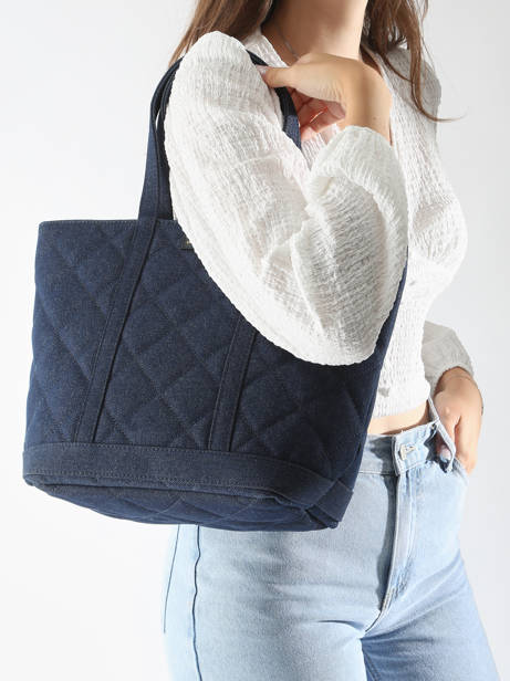 Handtas Cabas Katoen Vanessa bruno Blauw cabas 4V40378 ander zicht 1