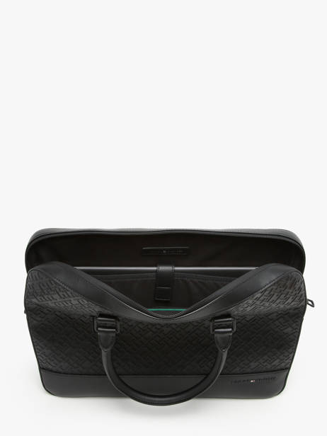 Documententas Tommy hilfiger Zwart monogram AM12675 ander zicht 3