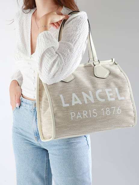 Schoudertas Cabas D'été Met Rits Lancel Beige cabas d'ete A13310 ander zicht 1