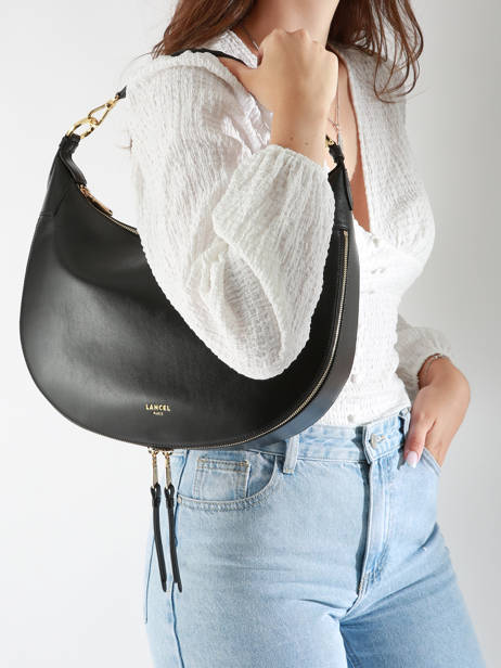 Schoudertas Origami Leder Lancel Zwart origami A13314 ander zicht 1