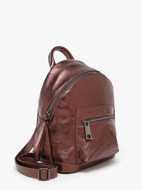 Rugzak Nine Leder Milano Bruin nine NI23066 ander zicht 2
