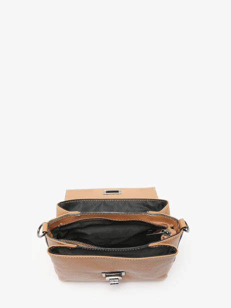 Cross Body Tas Caviar Leder Milano Bruin caviar CA24061 ander zicht 3