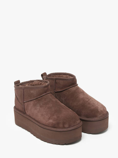 Boots Classic Ultra Mini Platform Uit Leder Ugg Bruin women 1135092 ander zicht 2