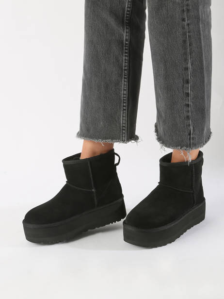Boots Classic Mini Platform Uit Leder Ugg Zwart women 1134991 ander zicht 1