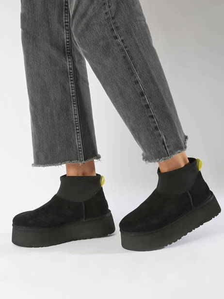 Boots Met Platformzool Classic Mini Dipper Uit Leder Ugg Zwart women 1168170 ander zicht 1