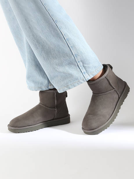 Classic Mini Ii Laarzen Uit Leder Ugg Grijs women 1016222 ander zicht 1