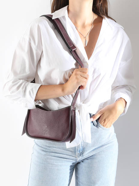 Cross Body Tas Foudre Leder Etrier Violet foudre EFOD089S ander zicht 1