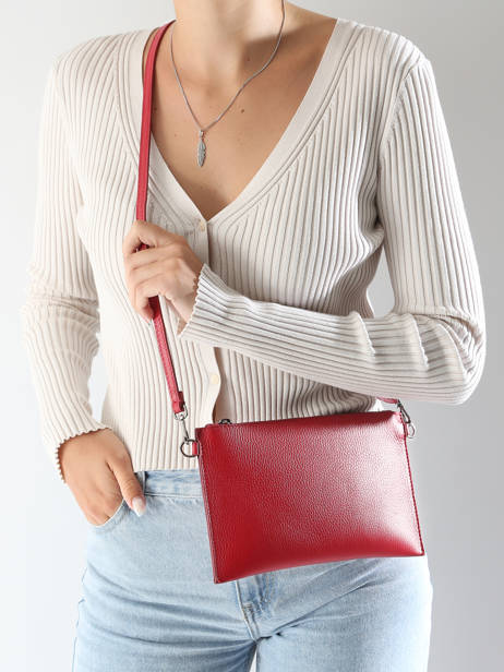 Cross Body Tas Caviar Leder Milano Rood caviar CA240611 ander zicht 1