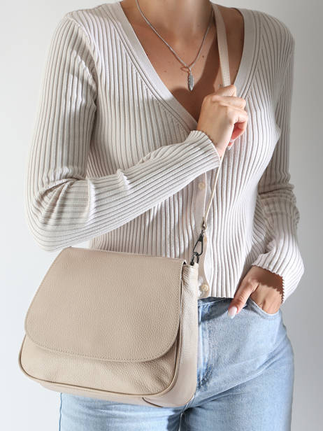 Cross Body Tas Caviar Leder Milano Beige caviar CA240613 ander zicht 1