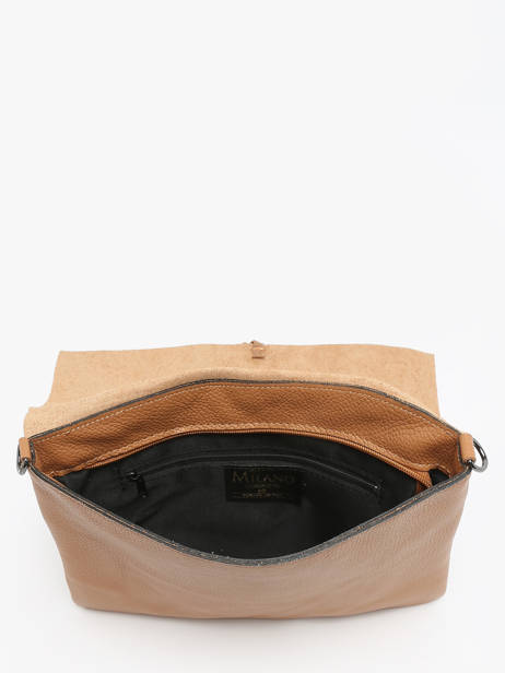 Cross Body Tas Caviar Leder Milano Bruin caviar CA21062 ander zicht 3
