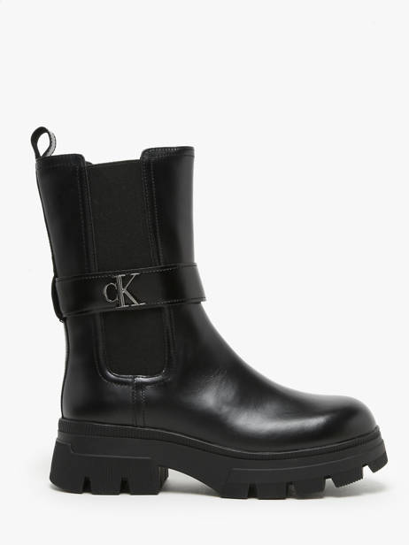 Enkellaarsjes Uit Leder Calvin klein jeans Zwart women 14950GT