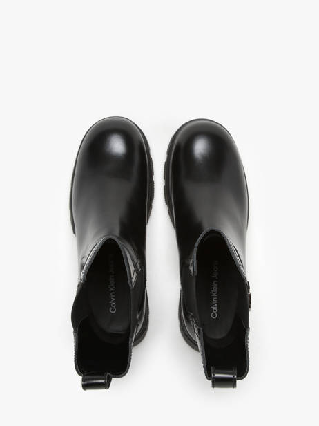 Enkellaarsjes Uit Leder Calvin klein jeans Zwart women 14950GT ander zicht 4