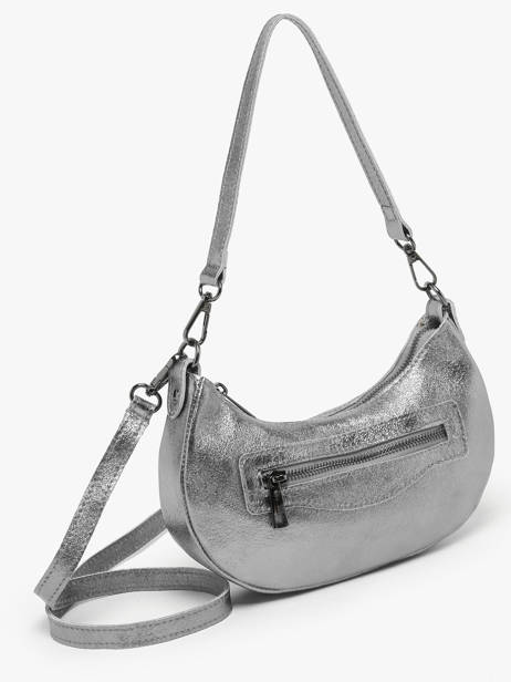 Schoudertas Nine Leder Milano Zilver nine NI24061 ander zicht 2