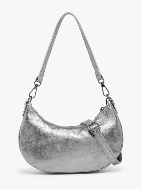 Schoudertas Nine Leder Milano Zilver nine NI24061 ander zicht 4