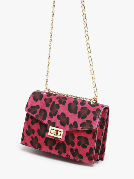 Cross Body Tas Velvet Leopardo Leder Milano Roze velvet leopardo VL21121 ander zicht 2