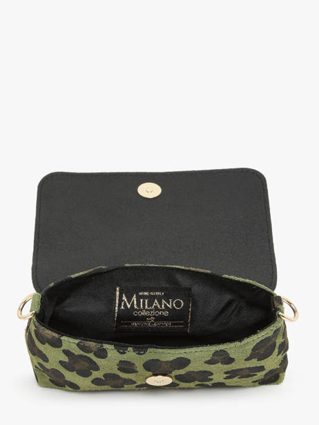 Cross Body Tas Velvet Leopardo Leder Milano Groen velvet leopardo VL24063 ander zicht 3