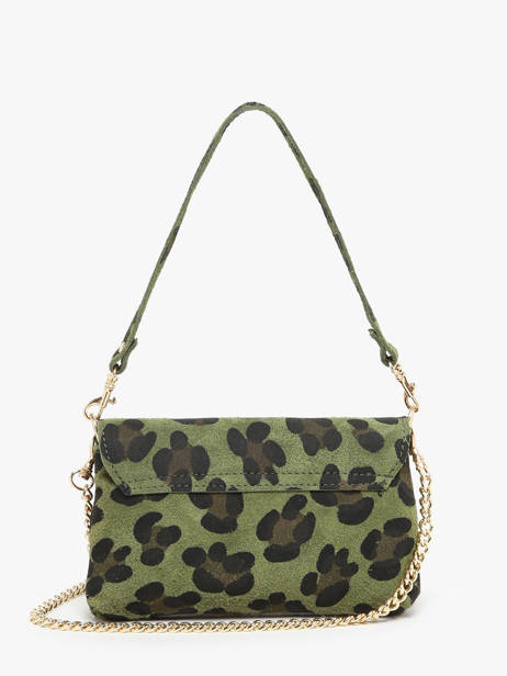 Cross Body Tas Velvet Leopardo Leder Milano Groen velvet leopardo VL24063 ander zicht 4