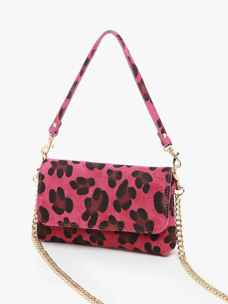 Cross Body Tas Velvet Leopardo Leder Milano Roze velvet leopardo VL24063 ander zicht 2