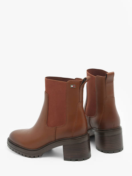 Enkellaarsjes Met Hak Uit Leder Tommy hilfiger Bruin women 8163GPK ander zicht 3