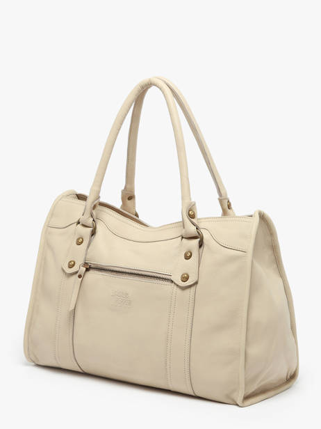 Schoudertas Cow A4 Leder Basilic pepper Beige cow BCOW31 ander zicht 2