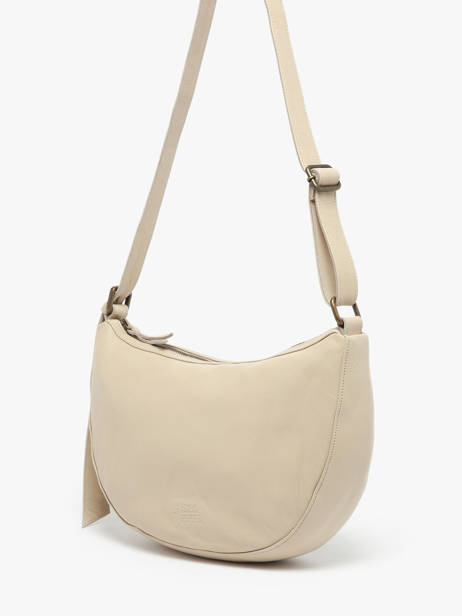 Cross Body Tas Cow Leder Basilic pepper Beige cow BCOW71 ander zicht 2