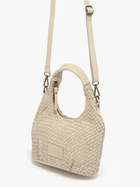 Cross Body Tas Parma Leder Basilic pepper Beige parma BPAR03 ander zicht 2