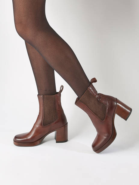 Enkellaarsjes Met Hak Uit Leder Mjus Bruin women P96225 ander zicht 1