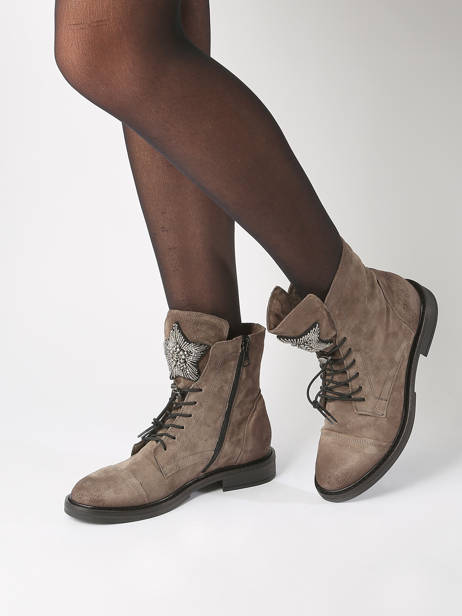 Enkellaarsjes Uit Leder Mjus Grijs women T81209 ander zicht 1