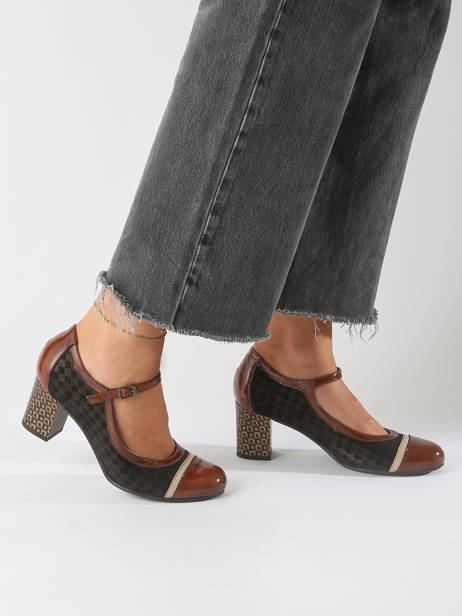 Pumps Rodin Uit Leder Dorking Bruin theme D8669 ander zicht 1