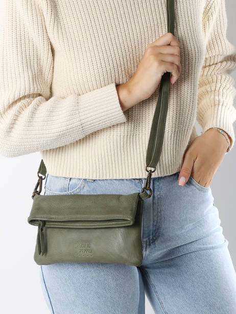 Cross Body Tas Cow Leder Basilic pepper Groen cow BCOW75 ander zicht 1