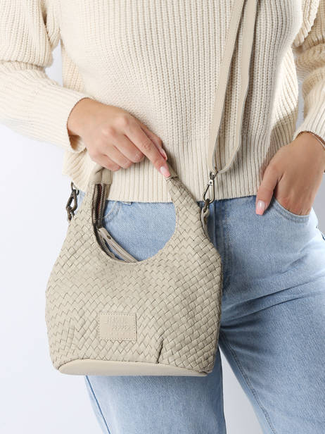 Cross Body Tas Parma Leder Basilic pepper Beige parma BPAR03 ander zicht 1