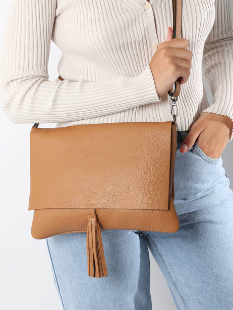 Cross Body Tas Caviar Leder Milano Bruin caviar CA21062 ander zicht 1
