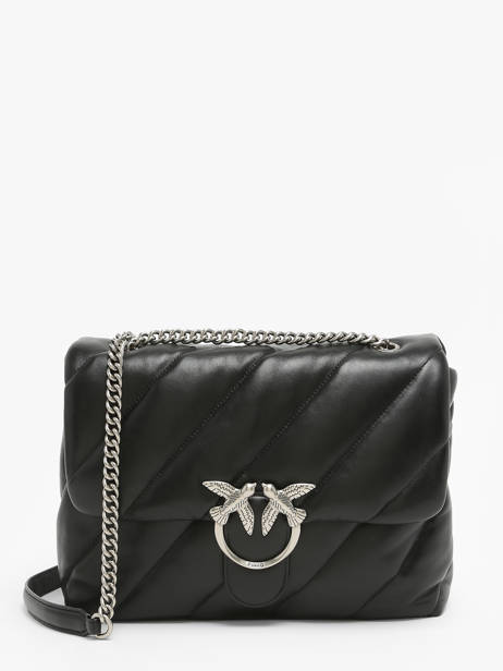 Schoudertas Love Bag Puff Leder Pinko Zwart love bag puff A0F2