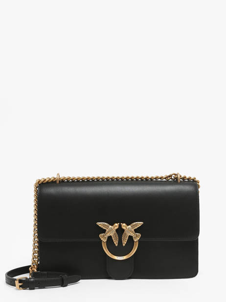 Cross Body Tas Love Bag Icon Leder Pinko Zwart love bag icon A0F1