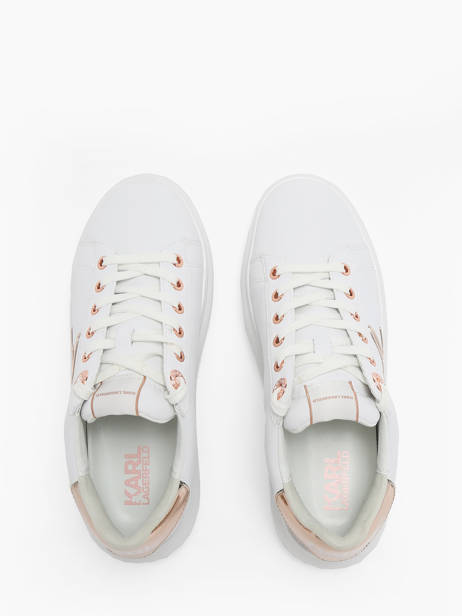 Sneakers Kapri Signature Uit Leder Karl lagerfeld Wit women KL62510A ander zicht 4