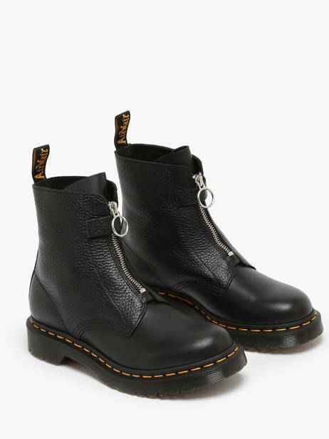 Enkellaarsjes 1460 Pascal Front Zip Uit Leder Dr martens Zwart women 32054001 ander zicht 1