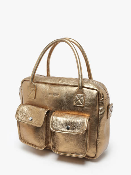 Handtas Le Dandy A4 Leder Paul marius Goud vintage F9774-1 ander zicht 2