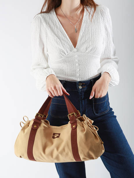Schoudertas 24h Canvas Gerard darel Beige canvas Z450 ander zicht 1