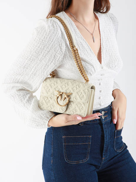 Cross Body Tas Love Bag Icon Leder Pinko Beige love bag icon A1YB ander zicht 1