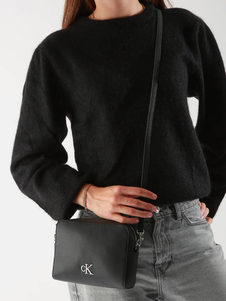 Cross Body Tas Minimal Mono Gerecycleerd Polyester Calvin klein jeans Zwart minimal mono K612719 ander zicht 1