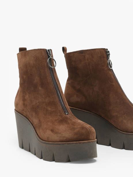 Enkellaarsjes Met Hak Sasha Uit Leder Alpe Bruin women 45531146 ander zicht 2