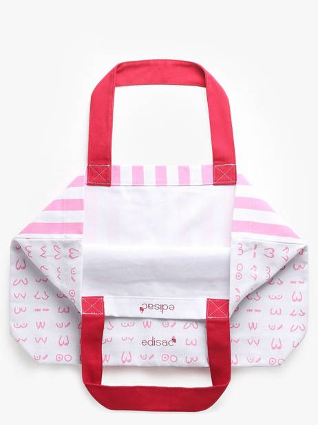 Schoudertas Think Pink Katoen Edisac Roze octobre rose TBOCTROS ander zicht 1