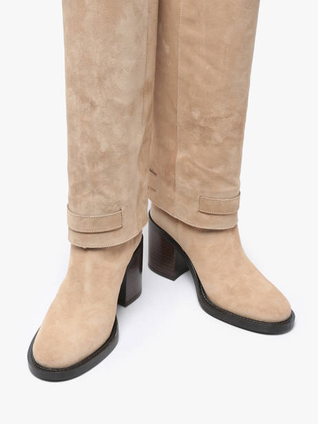 Laarzen Met Hak Selena Uit Leder Alpe Beige women 52841122 ander zicht 4