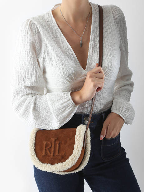 Cross Body Tas Anstey Leder Lauren ralph lauren Bruin anstey 31850853 ander zicht 1