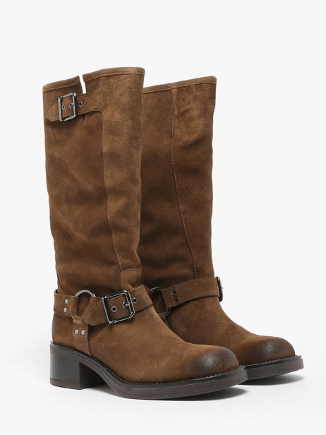 Laarzen Uit Leder We do Bruin women CO88177 ander zicht 2