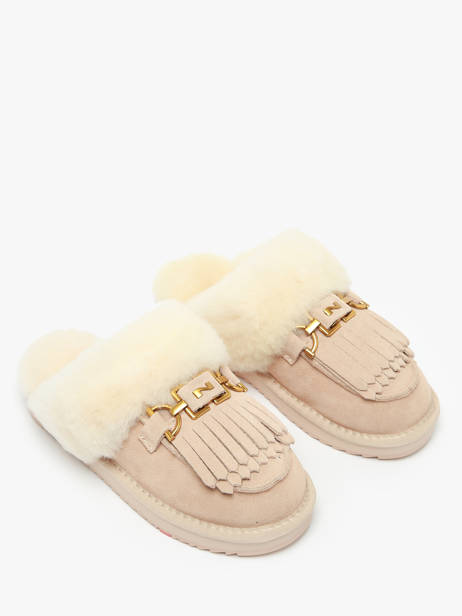 Pantoffels Uit Leder Nathan baume Beige women 242N6103 ander zicht 2