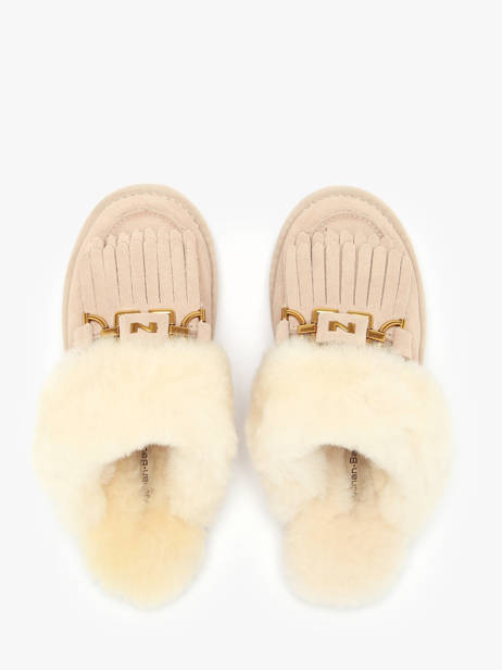 Pantoffels Uit Leder Nathan baume Beige women 242N6103 ander zicht 4