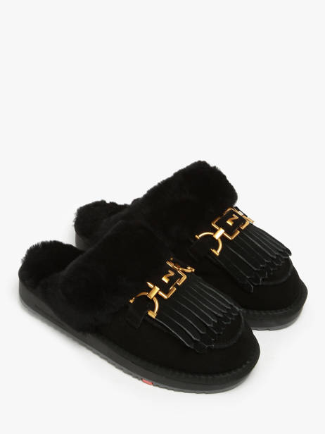 Pantoffels Uit Leder Nathan baume Zwart women 242N6102 ander zicht 2