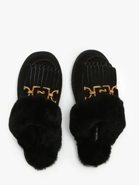 Pantoffels Uit Leder Nathan baume Zwart women 242N6102 ander zicht 4